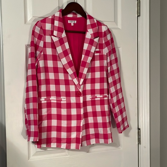 TCEC checked blazer with shoulder pads - Picture 1 of 4